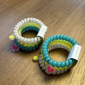 TELETIES Tennis Spiral Hair Ties Set of 6 - NWT